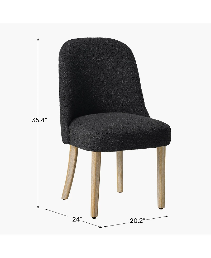 Mid-Century Modern Upholstered Boucle Dining Chair