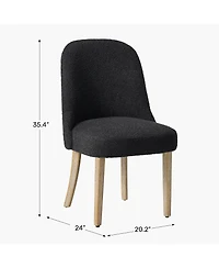 Mid-Century Modern Upholstered Boucle Dining Chair