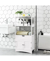 Slickblue Upper Shelves Bathroom Storage Cabinet White