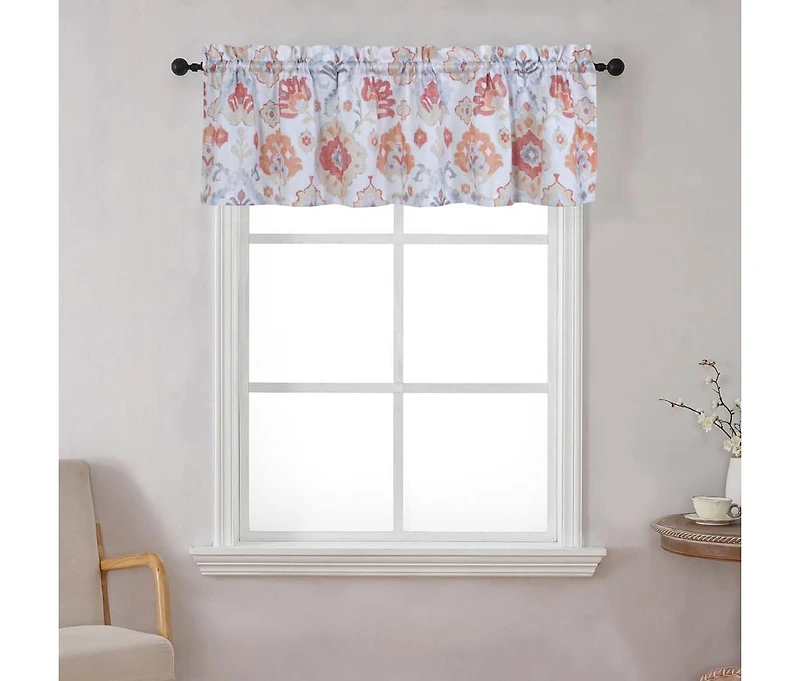 Kate Aurora Country Living Farmhouse 3 Pc Solid Cafe Kitchen Curtain Tier & Tucked Valance Set