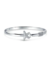 Bling Jewelry Nautical Starfish Tropical Beach Bangle Bracelet Sterling Silver Eye Hook Clasp