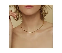 Sterling Silver 18k Gold Plated Cleopatra Flat Chain Necklace