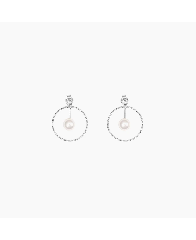Sterling Silver Scarlet Cultured Pearl Earring Jacket