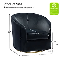 Swivel Accent Chair with Gold Metal Base for Living Room Nursery