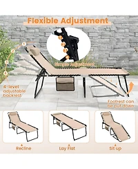 Inolait Sugift Foldable Recline Lounge Chair with Adjustable Backrest and Footrest