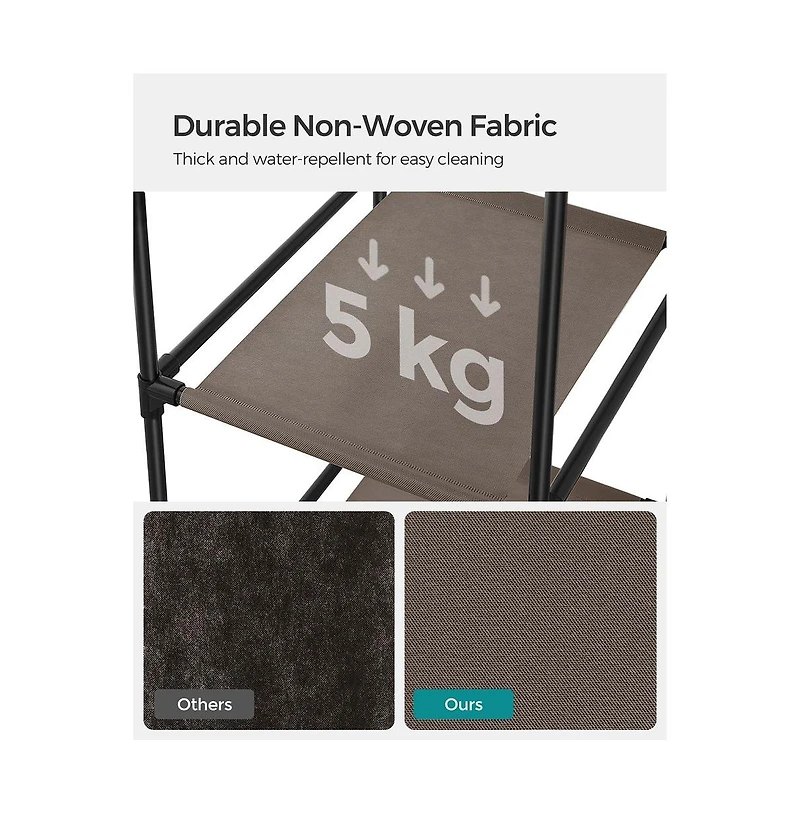 Slickblue Wardrobe, Closet, Portable Clothes Storage Organizer with Hanging Rail, Shelves, Fabric Cover