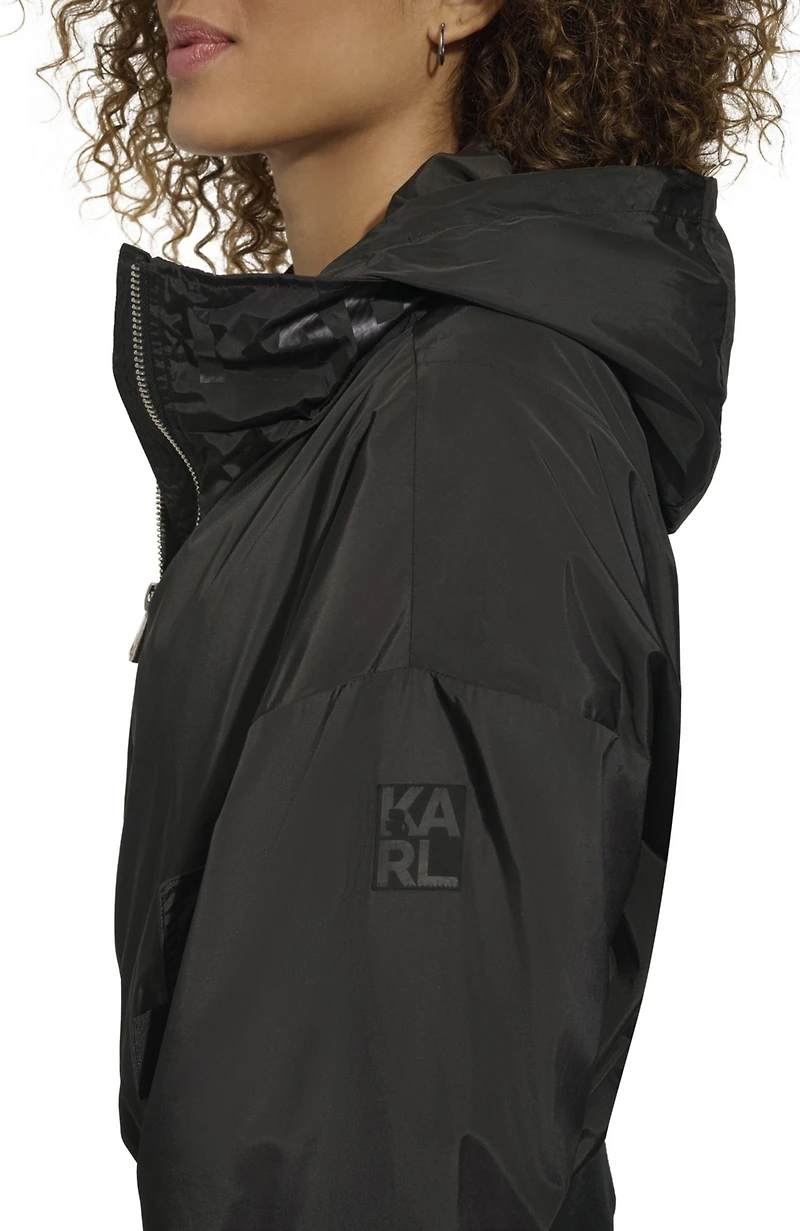 Karl Lagerfeld Paris Women's Karl Lagerfeld Dropped Shoulder Bomber Jacket