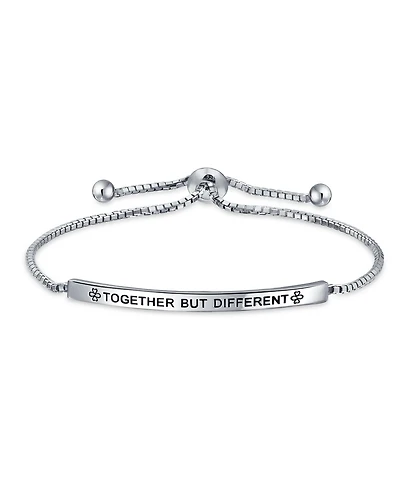 Bling Jewelry Ayllu Inspirational Symbol Heart Infinity Clover Love Luck Unity Bff Together But Different Words Bolo Bracelet Sterling Silver