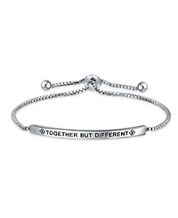 Bling Jewelry Ayllu Inspirational Symbol Heart Infinity Clover Love Luck Unity Bff Together But Different Words Bolo Bracelet Sterling Silver