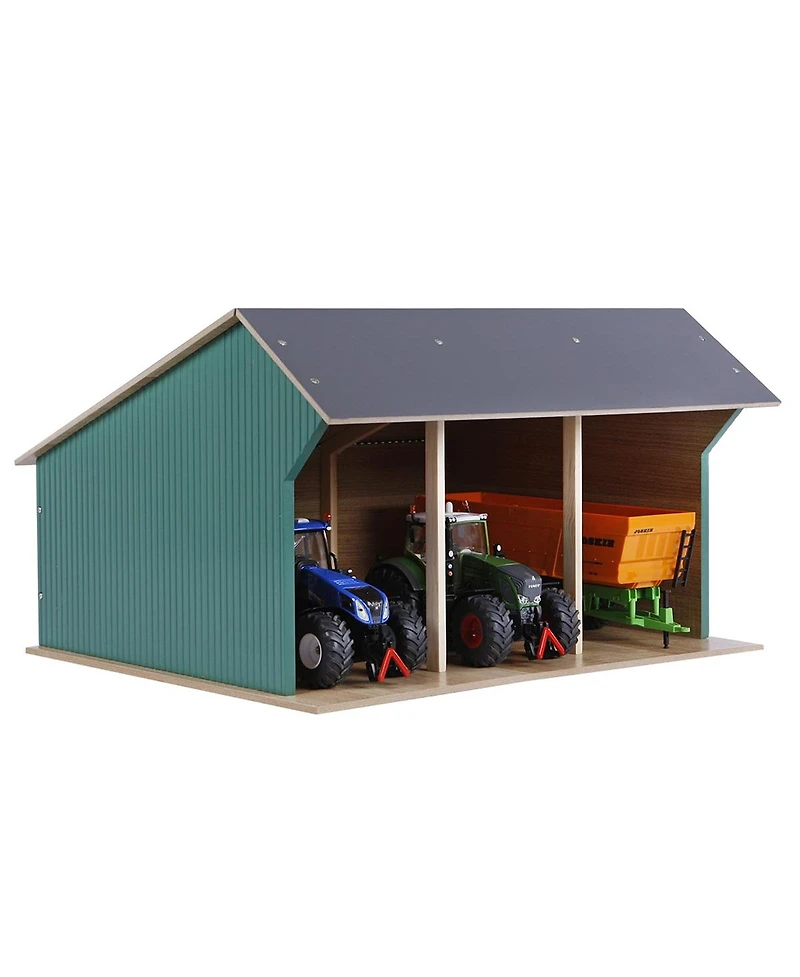 1/32 Large Farm Machinery 3-Bay Shed with High Roof