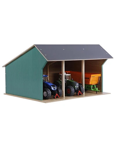 1/32 Large Farm Machinery 3-Bay Shed with High Roof