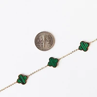 The Lovery Onyx Clover Necklace 14K Yellow Gold