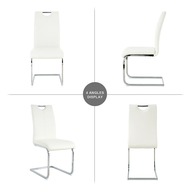 Streamdale Set of 4 Modern Faux Leather Dining Chairs