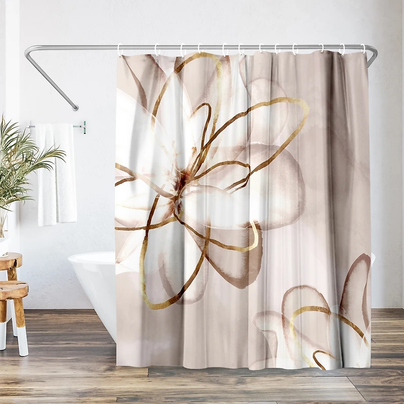 71x74 Floral Shower Curtain - Transparent Beauty by Pi Creative Art