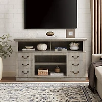 Simplie Fun Farmhouse Rustic Tv Stand, 65" Tv, Open/Closed Storage