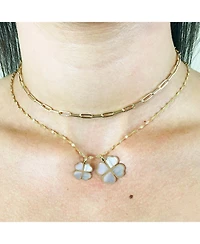 The Lovery Mother of Pearl Lucky Clover Charm 14K Gold millimeters