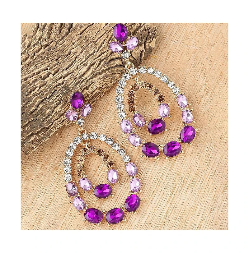 Sohi Women's Brown Dangling Drop Earrings