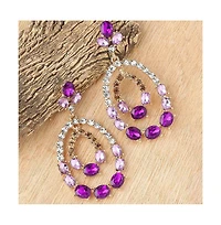 Sohi Women's Brown Dangling Drop Earrings