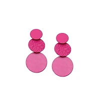 Sohi Women's Silver Dented Drop Earrings