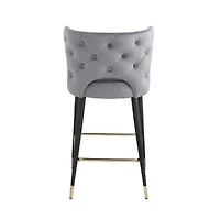Streamdale Gray & Gold Velvet Counter Stool