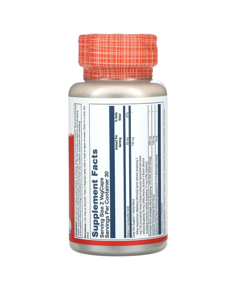 Solaray Deep Vein Support - 60 VegCaps