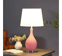 Streamdale 28" Pink Telli Pebble Mid-Century Resin Table Lamp