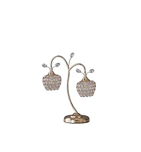 Streamdale 17.25" Rose Gold 2-Floral Bell Glam Metal Table Lamp