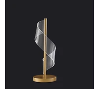 Streamdale Furniture 18.75" In Dinamo Modern" S" Wave Swirl Acrylic Led Brushed Gold Table Lamp
