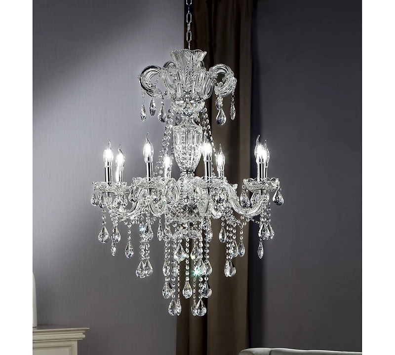 Streamdale 37" In Eilish Silver Crystal 8-led Light Chandelier