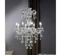 Streamdale 37" In Eilish Silver Crystal 8-led Light Chandelier