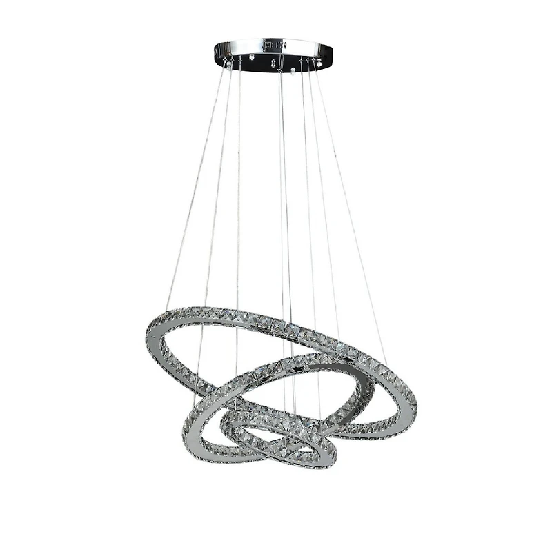 Streamdale Adjustable Height Crystal Chandelier with Led Dimmer