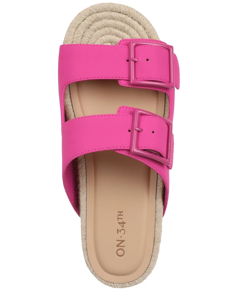 On 34th Women's Milaa Buckled Footbed Sandals, Created for Macy's