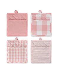Design Imports Gingham Check Kitchen Collection, Pink, Potholder Set