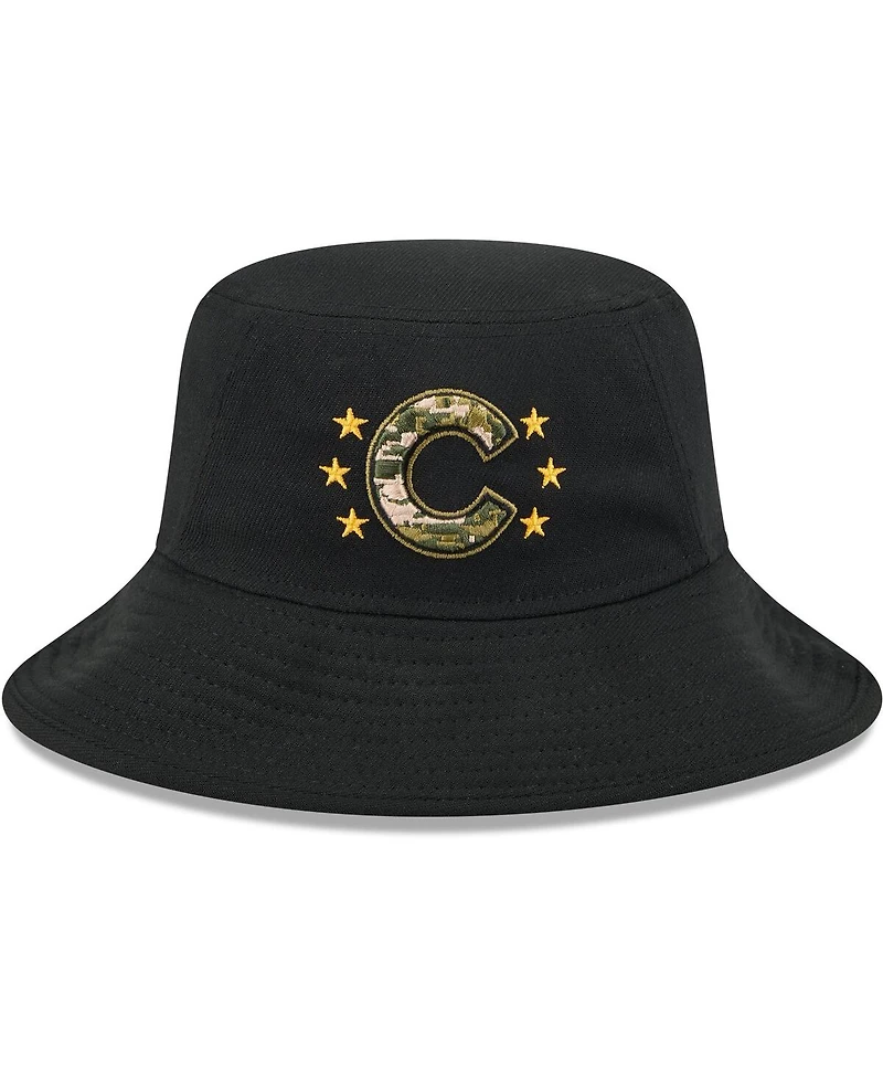 New Era Men's Black Chicago Cubs 2024 Armed Forces Day Bucket Hat