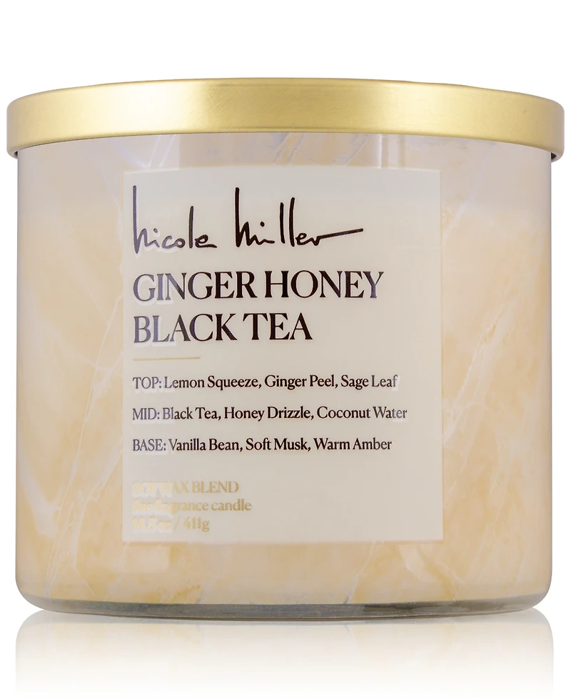 Nicole Miller Ginger Honey & Black Tea Candle, 14.5 oz.