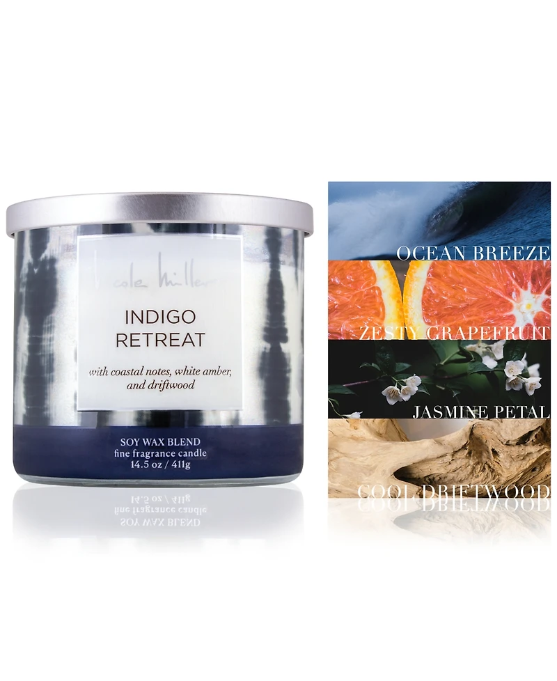 Nicole Miller Indigo Retreat Candle, 14.5 oz.