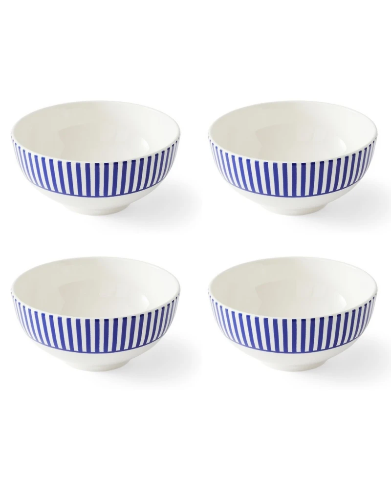 Spode Blue Italian Steccato Rice Bowls, Set of 4