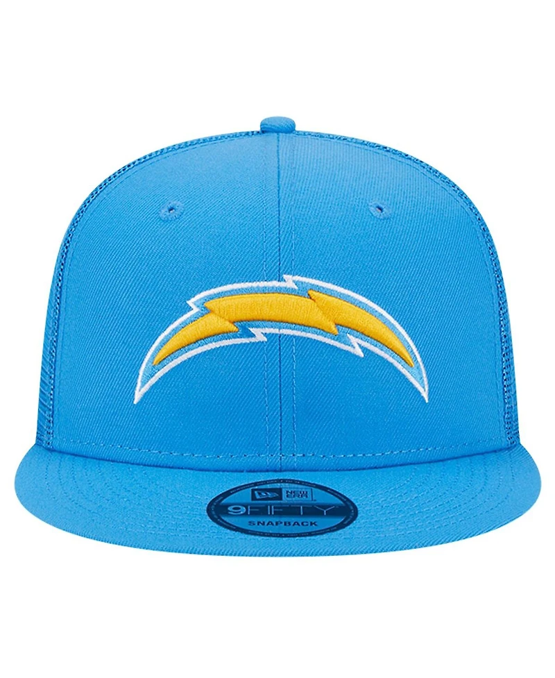New Era Men's Powder Blue Los Angeles Chargers Main Trucker 9FIFTY Snapback Hat