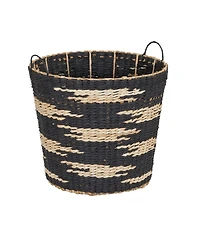 Household Essentials Tapered Woven Basket, Large Decorative Basket with Handles