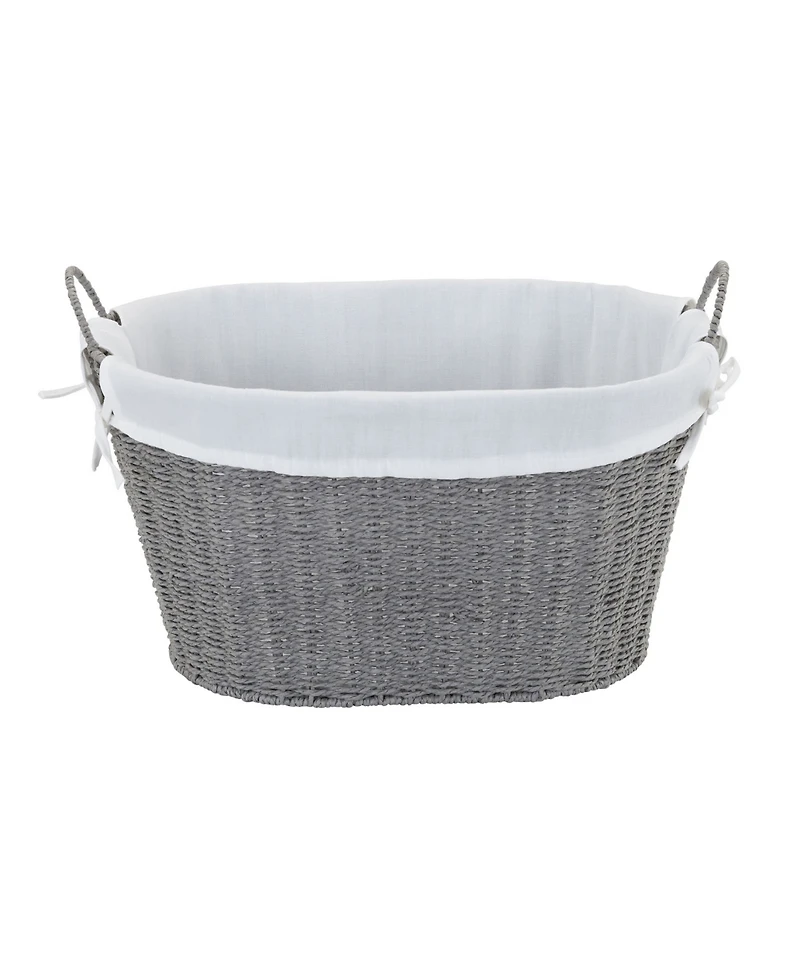 Household Essentials Woven Laundry Basket with Handles and Liner, Basket