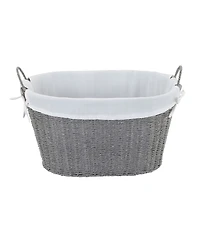 Household Essentials Woven Laundry Basket with Handles and Liner, Basket