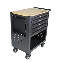 Streamdale Furniture 4 Drawers Multifunctional Tool Cart With Wheels And Wooden Top