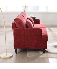 Simplie Fun Modern Chenille Fabric Loveseat, 2-Seat Upholstered Loveseat Sofa Modern Couch