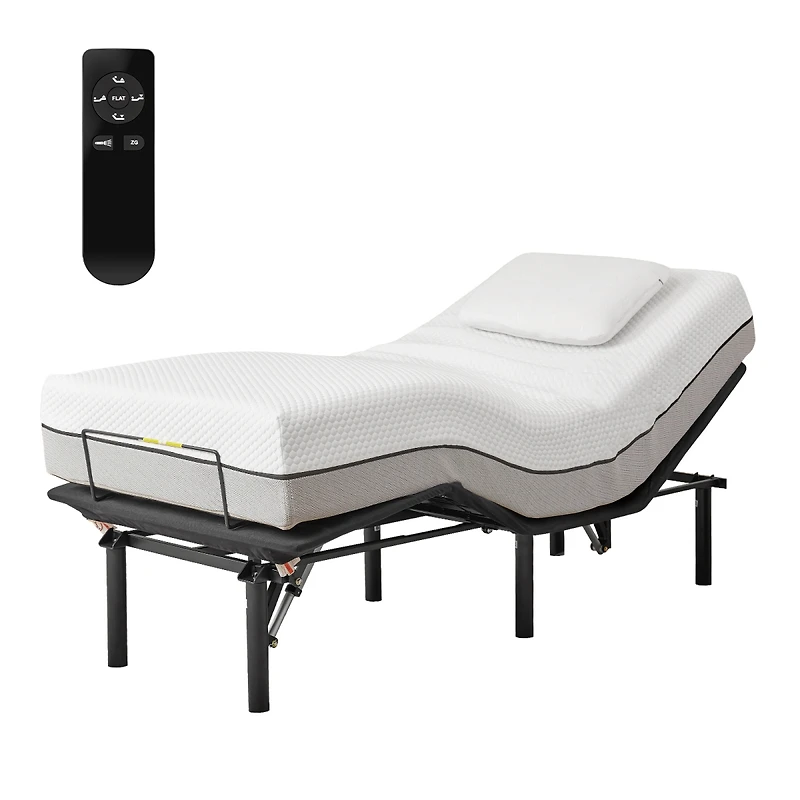 Streamdale Adjustable Massaging Bed Frame with Remote