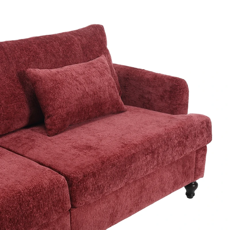 Simplie Fun Modern Chenille Fabric Loveseat, 2-Seat Upholstered Loveseat Sofa Modern Couch
