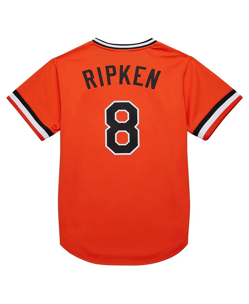 Mitchell Ness Men's Cal Ripken Jr. Orange Baltimore Orioles 2001 Cooperstown Collection Authentic Throwback Jersey