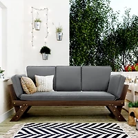Streamdale Adjustable Patio Daybed Sofa with Gray Cushions