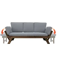 Streamdale Adjustable Patio Daybed Sofa with Gray Cushions