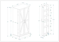 Streamdale Furniture White Led Kitchen Pantry Cabinet with 2 Doors and Shelves