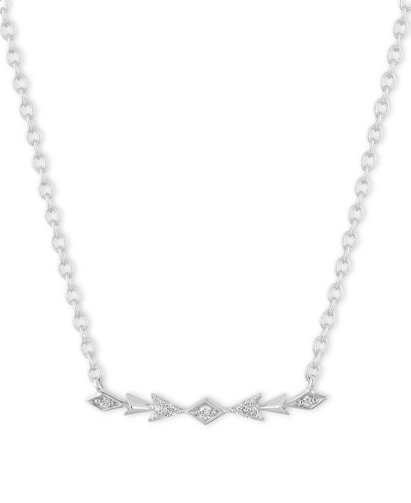 Diamond Elsa Frozen Fractal Bar Pendant Necklace (1/20 ct. t.w.) in Sterling Silver, 16" + 2" extender